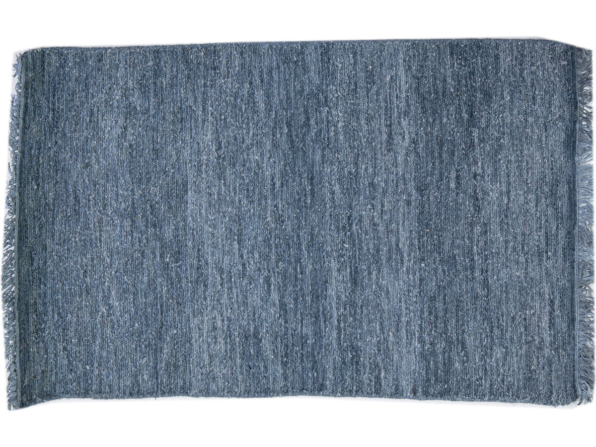 Modern Soumak Style Wool Custom Rug