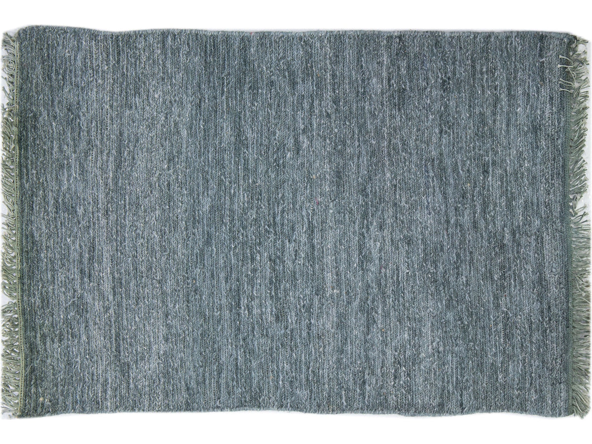 Modern Soumak Style Wool Custom Rug