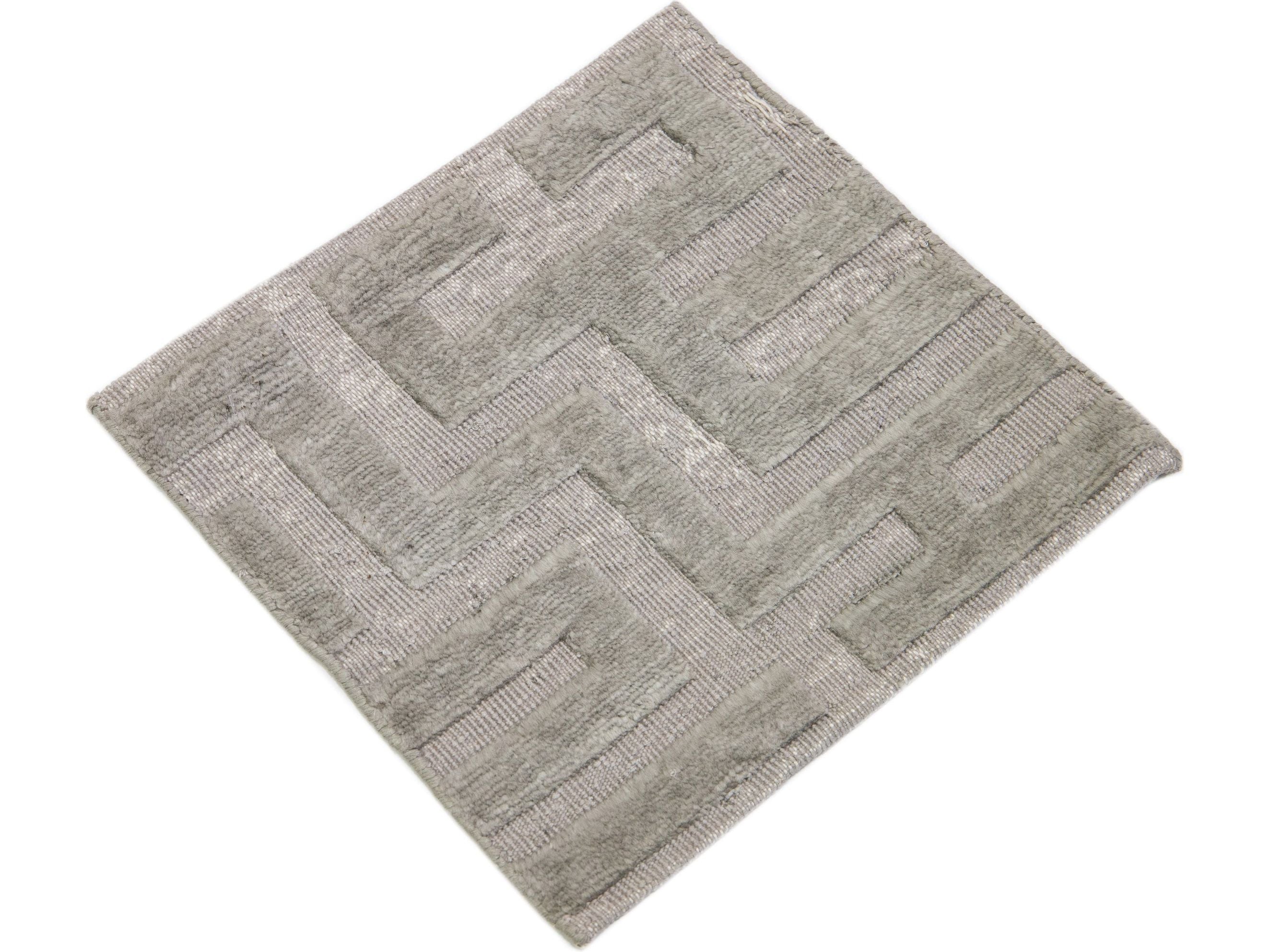 Modern High Low Geometric Style Custom Rug