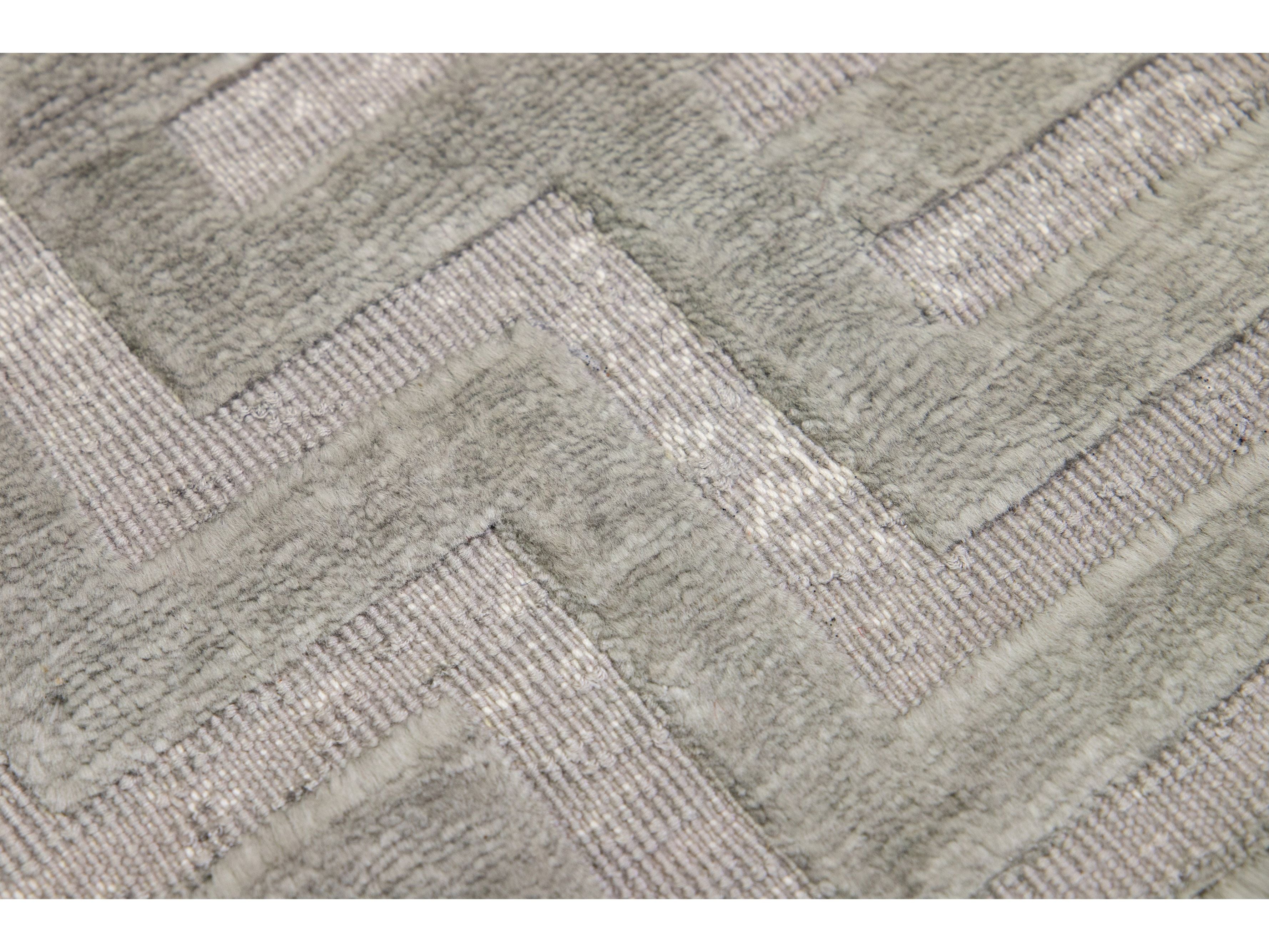 Modern High Low Geometric Style Custom Rug