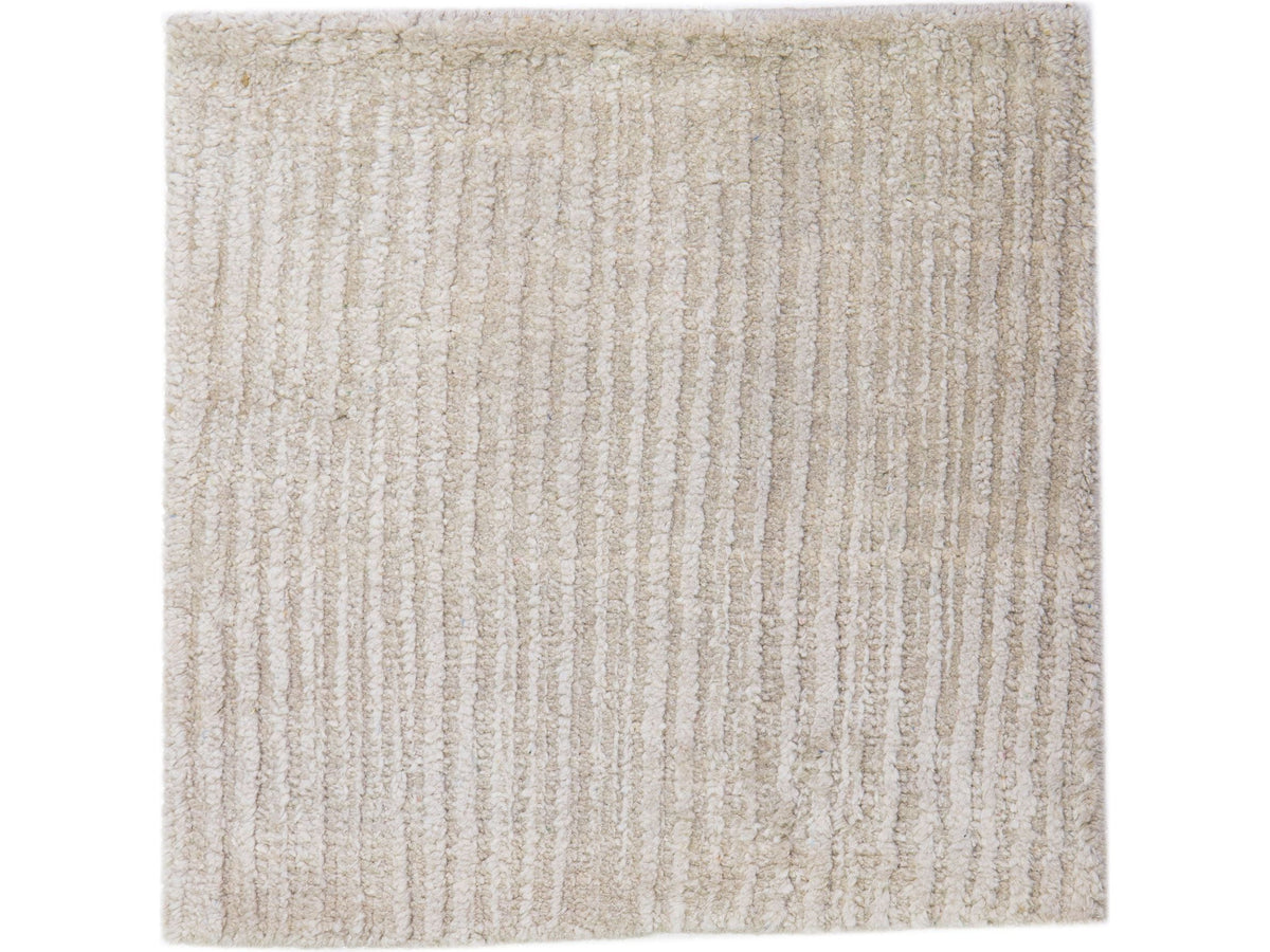 Modern Moroccan Silk and Wool Custom Rug
