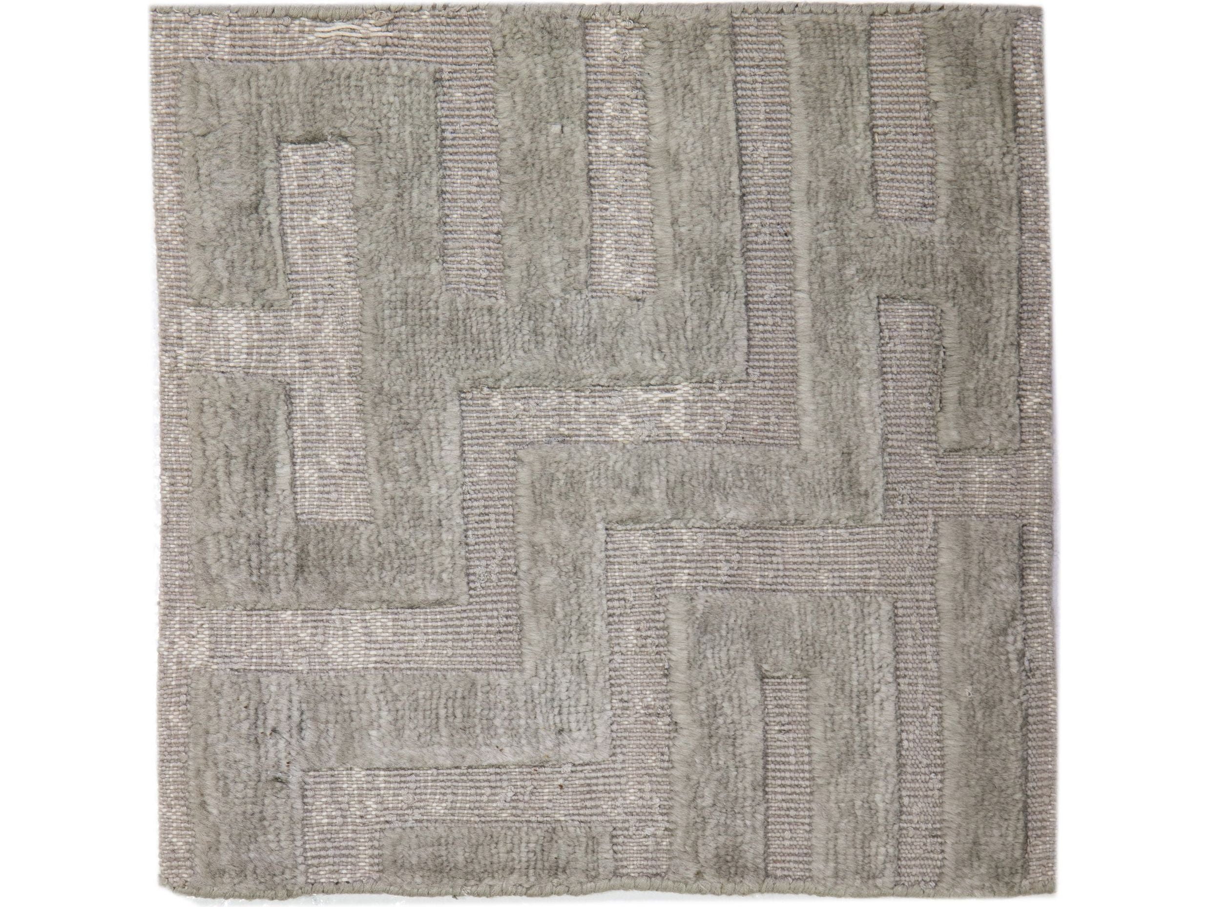 Modern High Low Geometric Style Custom Rug