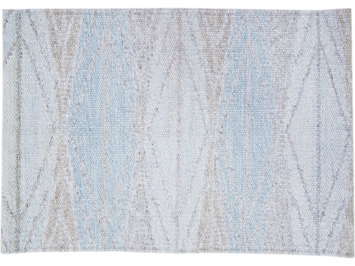 Modern Scandinavian Style Wool and Polyester Custom Rug