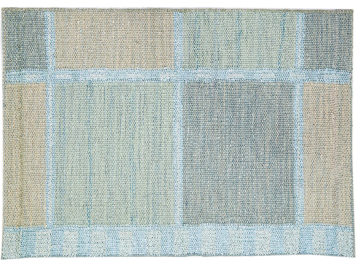 Modern Scandinavian Style Wool and Silk Custom Rug