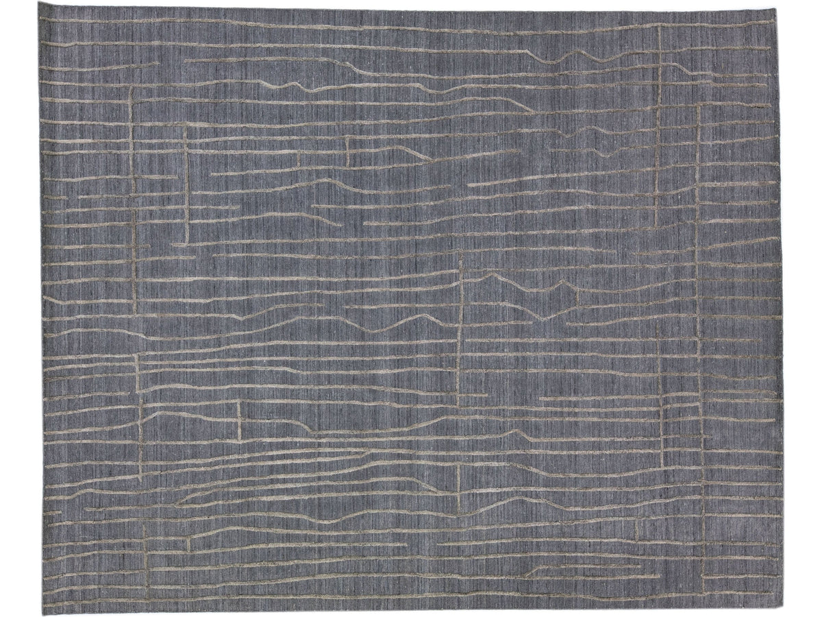 Modern Texture Wool Rug 8 X 10