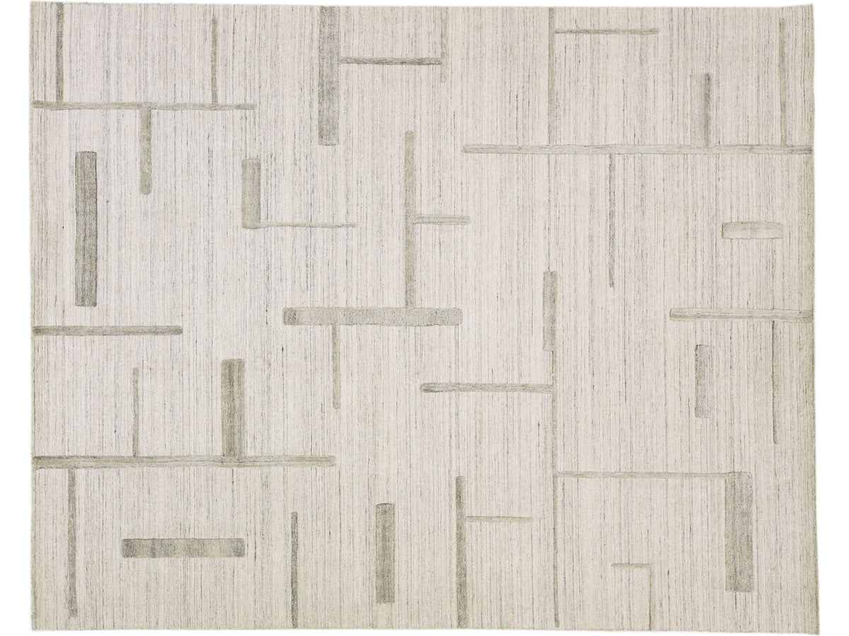 Modern Texture Wool Rug 8 X 10