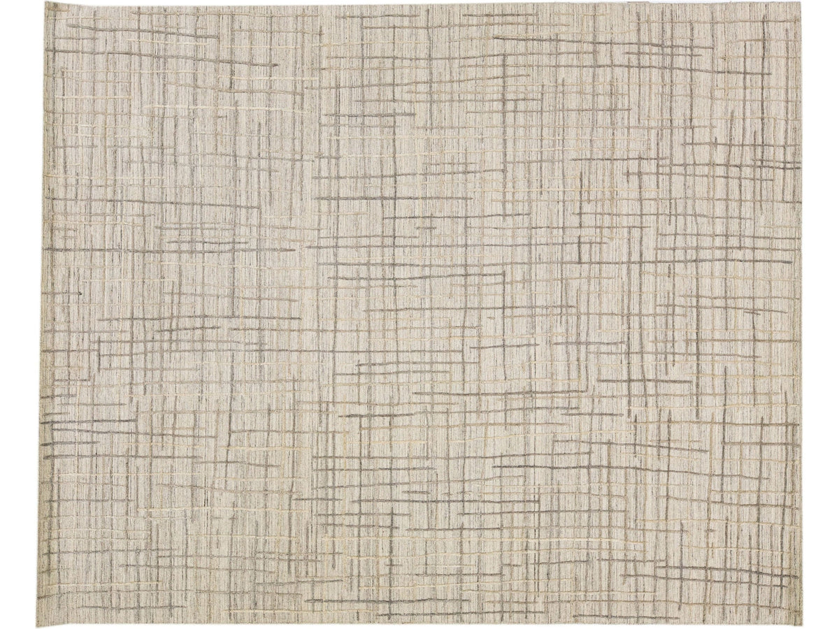 Modern Abstract Wool Rug 8 X 10