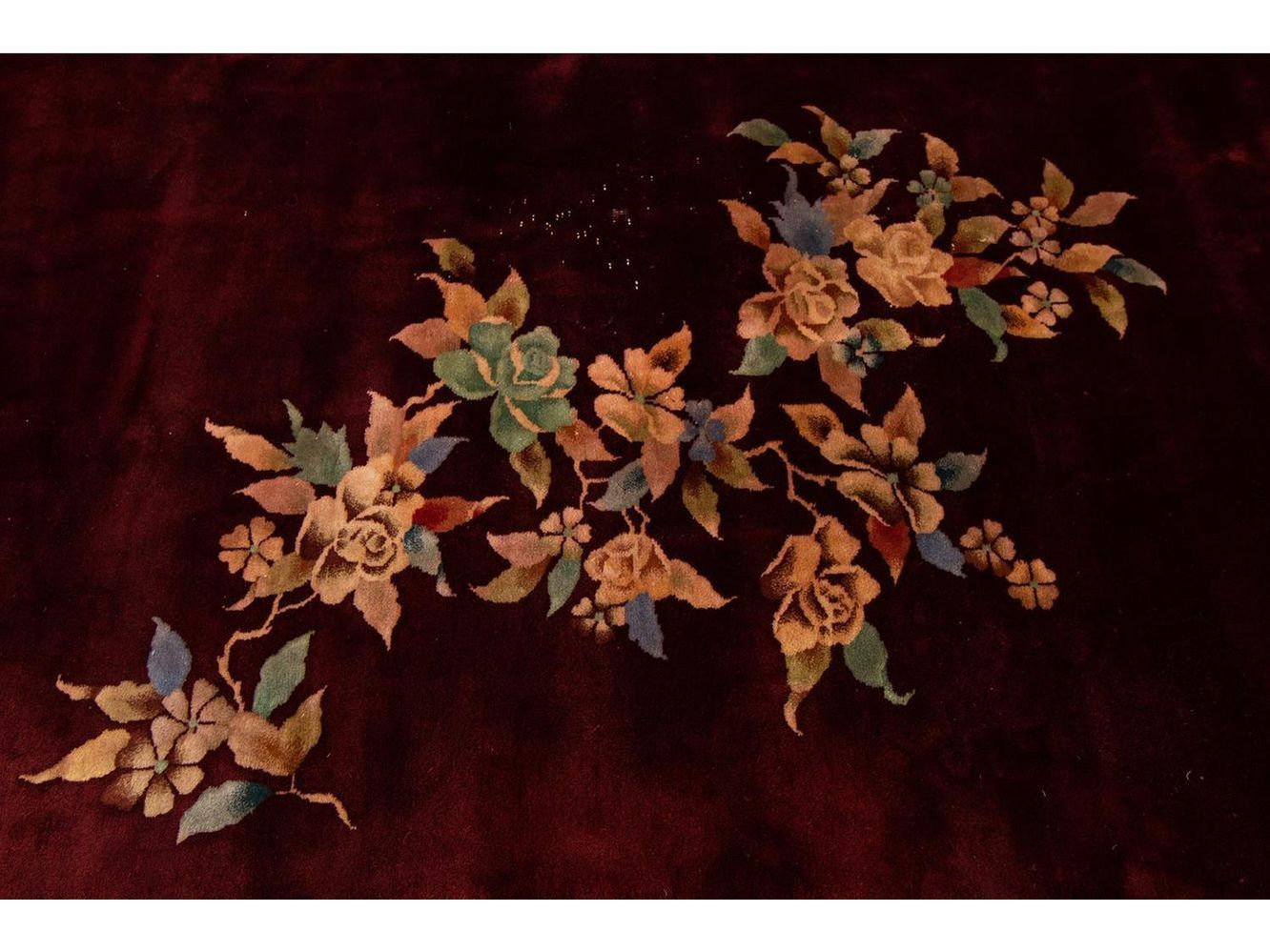 Antique Art Deco Chinese Wool Rug 9 X 12