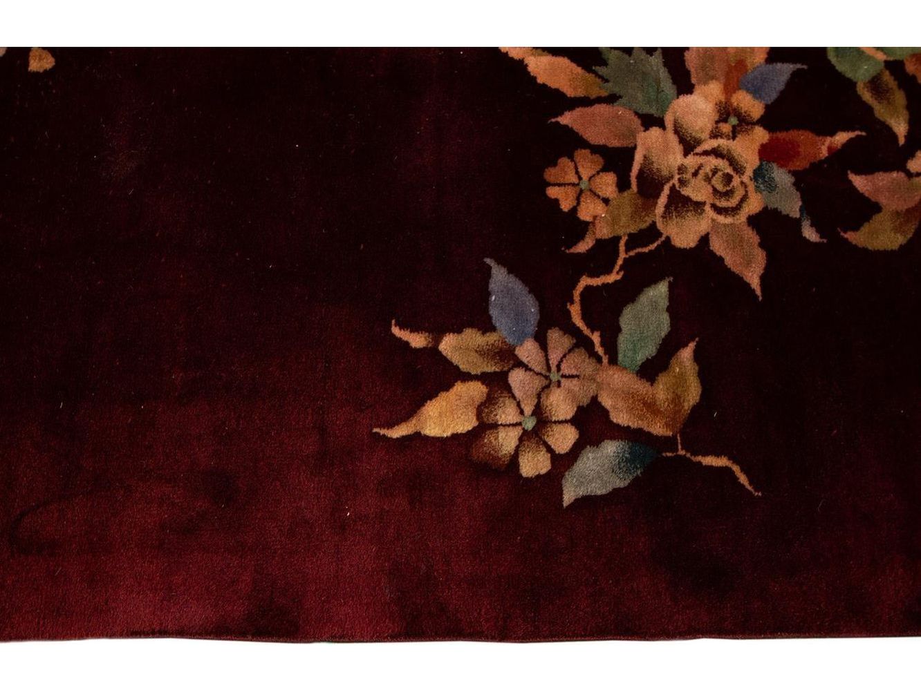 Antique Art Deco Chinese Wool Rug 9 X 12