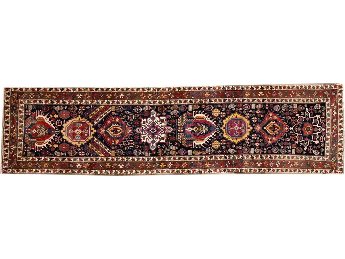 20th Century Antique Caucasian Kazak Runner 4 X13